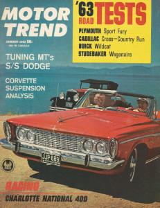 MOTOR TREND 1963 JAN - MUSTANG, RAMCHARGER, CORVETTE